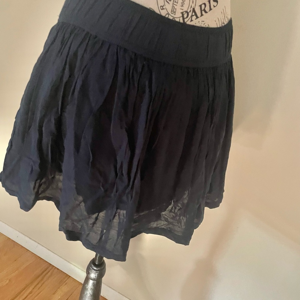 Abercrombie & Fitch Dark Blue Mini Skirt With Moose Womens Size S-M Stretchy - Picture 2 of 5